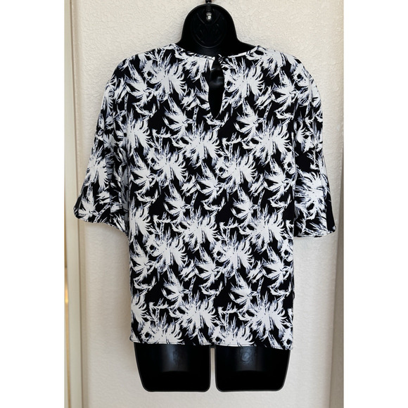 Diane Von Furstenberg Arlene Top Palm Print Silk Blend, M - Picture 4 of 11